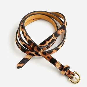 J.Crew Skinny calf hair belt in leopard